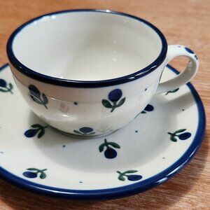 Polish Pottery Cappuccino cup and saucer